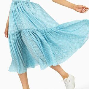 Blackmilk Gingham Blue Layered Up Maxi Skirt